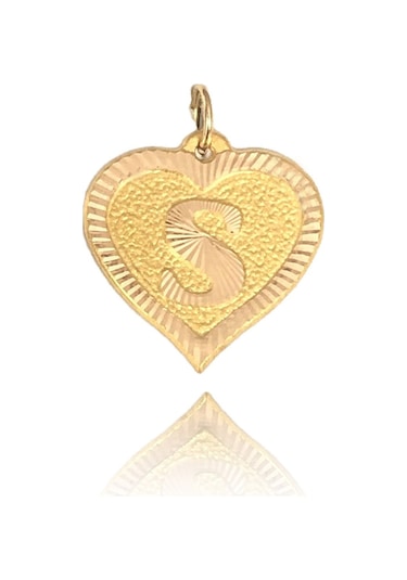 0.25 Gram 14 Ayar S Harfi Kalp Kolye Ucu