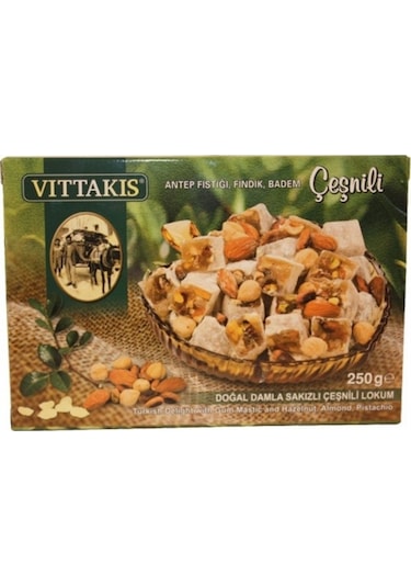 Vittakis Doğal Damla Sakızlı Çeşnili Lokum 250 G