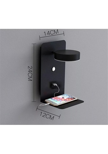 Simaavize Modern Usb Şarj Aplik2 Siyah