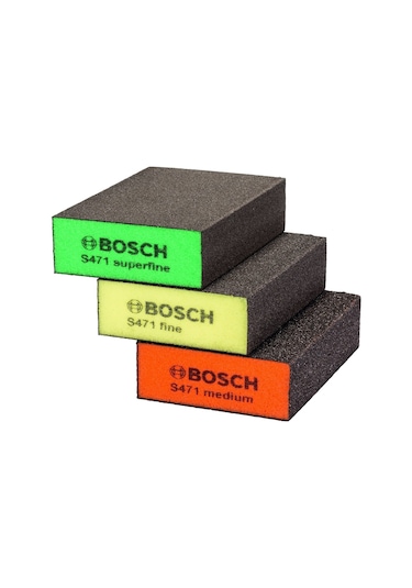 Bosch S471 Takoz Sünger Dört Taraflı Zımpara Seti 3 Parça - 2608901175