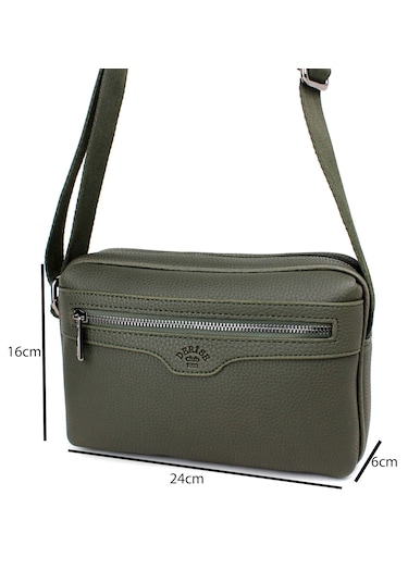 Erkek Haki Renk Ayarlanabilir Omuz Askılı Çapraz Omuz Çantası Haki