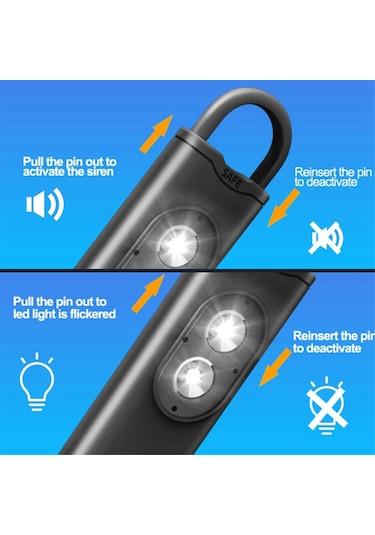 Anjiexun Alarm 130db Kız Çocuk Kadınlar İçin Kurt Karşıtı Uyarı Yeşil