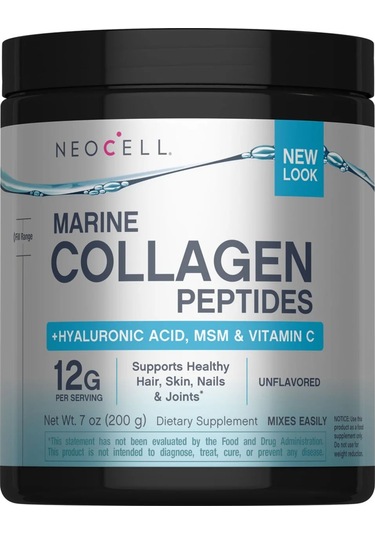 Marine Collagen Peptides + Hyaluronic Acid & C Powder, 7 Oz 200 G Powder