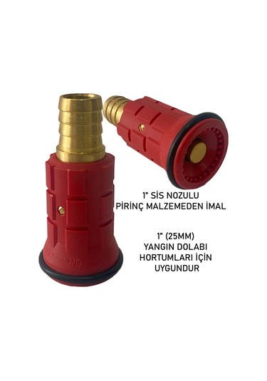 1" Sis Nozul- Yangın Dolap Lansı Pirinç Malzeme N11.46