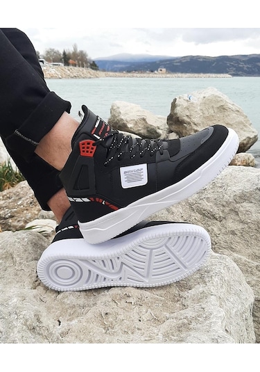 Dunlop 2238 Siyah-Kırmızı, Fuspetli Ortapedik Boğazlı Basket Spor Ayakkabı AYKSAYAK-000492