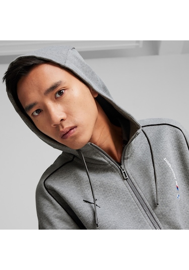 Puma Bmw Mms Hooded Fermuarlı Erkek Gri Sweatshirt 62414403 001