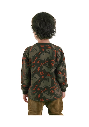 Denokids Kaykay Dino Erkek Çocuk Sweatshirt - Kahverengi