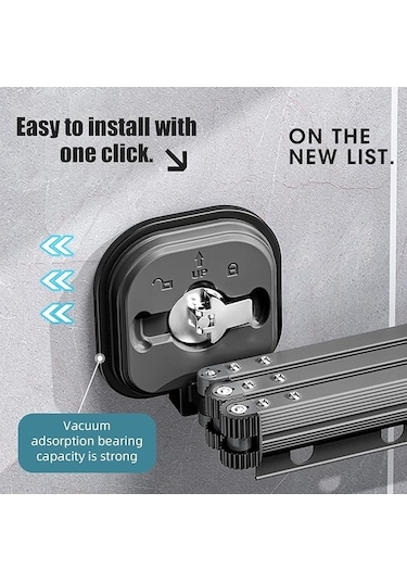 Pratik Katlanır Vakumlu Çamaşır Kurutma Askısı 180 / 360 derece