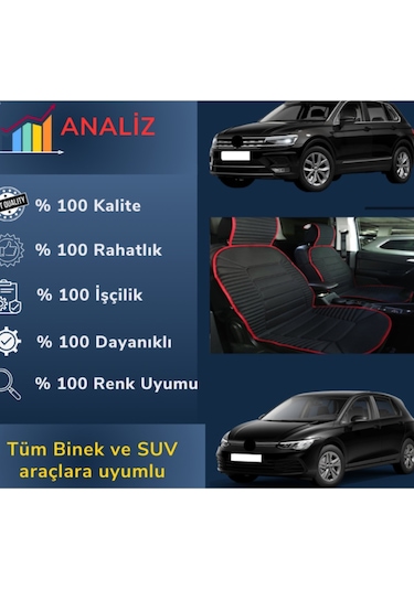Oto Koltuk Minderi Siyah Kırmızı