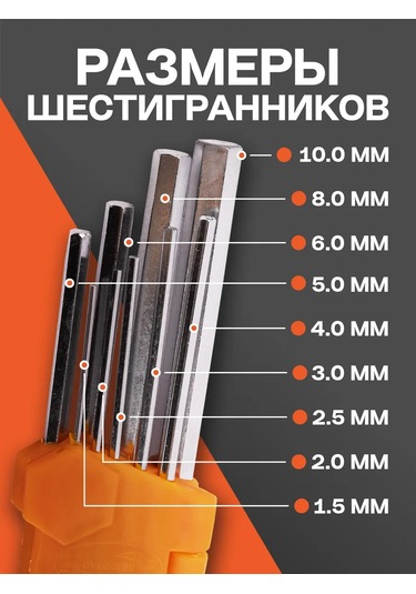 Avtodelo Uzatılmış 9 Parçalı Altıgen L Anahtarlar Seti 16243318