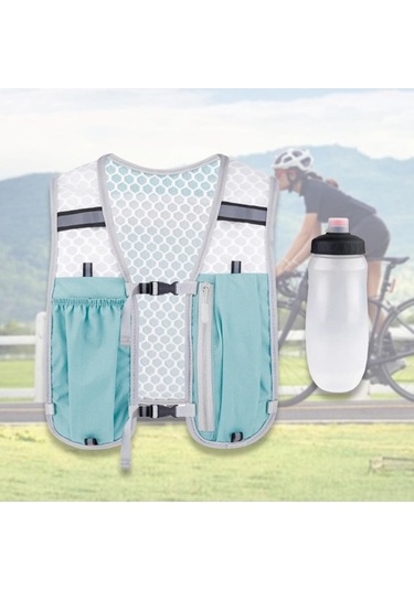 Pazly Hidrasyon Yeleği Hafif Günlük Sırt Açık Mavi Renk Açık Mavi