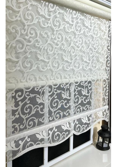 Çift Mekanizmalı Kirli Beyaz Tül Perde Ve Ekru Stor Perde Stb-103