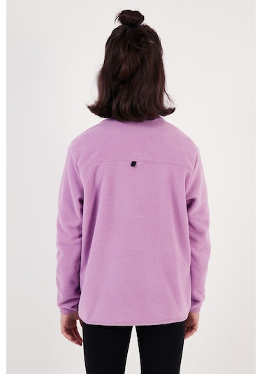 Lela Yumuşak Dokulu Fermuarlı Dik Yaka Şardonlu Kışlık Unisex Çocuk Polar 5905002 Lila