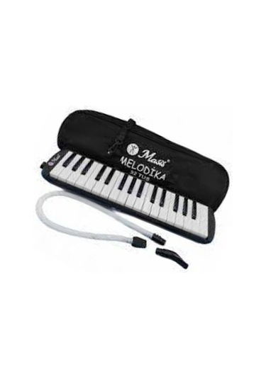 Siyah Melodika 32 Tuş Bez Çantalı 1 Adet Masis 32 Tuşlu Melodika