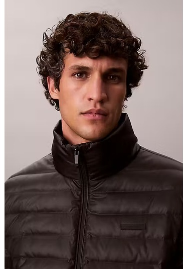 Erkek Regular Fit Kapitone Şişme Mont - Siyah Black