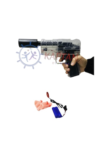 Birlik Oyuncak Tiim Şarjlı Tam Otomatik Susturuculu Mavi Glock Tabanca