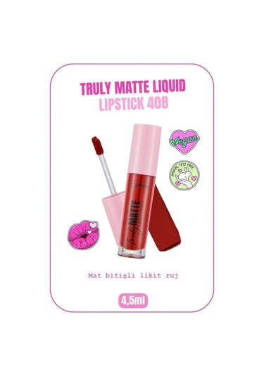 Callista Truly Matte Liquid Lipstick Mat Likit Ruj 408 Red Alert - Kırmızı