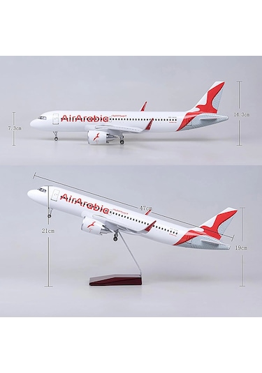1/80 Ölçekli Airbus A320 Air Arabia 47 Cm Model Uçak