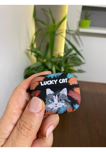 Iphone 3. Nesil Uyumlu Koruyucu Bluetooth Kulaklık Kılıfı Kedi Desenli Fosforlu Figürlü Cat Airpods 3. Nesil