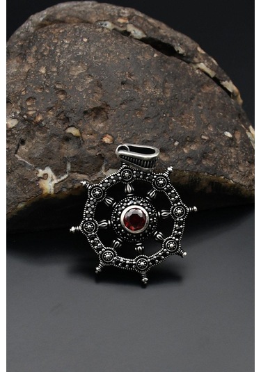 Prestij Gümüş Gemi Dümeni Kolye Ucu 925 Ayar Gümüş