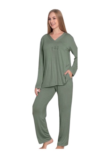 Limissi Viskon Uzun Kollu Kadın Pijama Takımı 24642 LILA