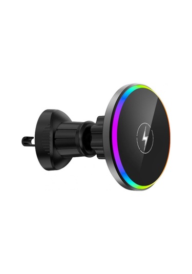 Siyah Manyetik Telefon Tutucu 360 Derece Dönebilen Telefon Montajı 15w Manyetik Kablosuz Araç Şarj Cihazı