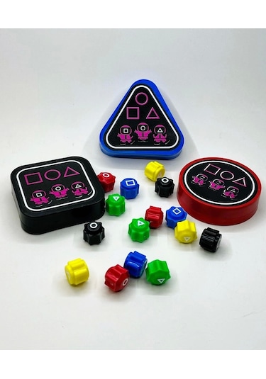 Özel Kutuda Squid Game 5 Taş Oyun Seti 3 Kutulu Özel Set