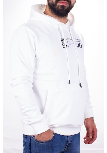 Twister 1910 Ekru  Kapüşonlu Erkek Sweatshirt Ekru