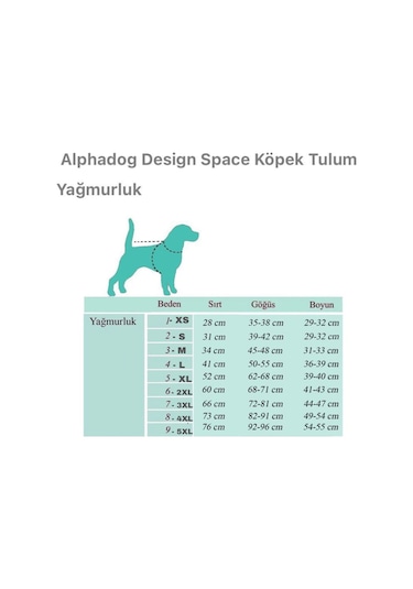 Alphadog Wild Polarlı Orta-büyük Irk Köpek Yağmurluk Tulumu