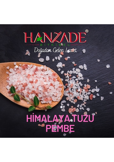 Hanzade Bitkisel Pembe Himalaya Tuzu Granül Tane 1 KG