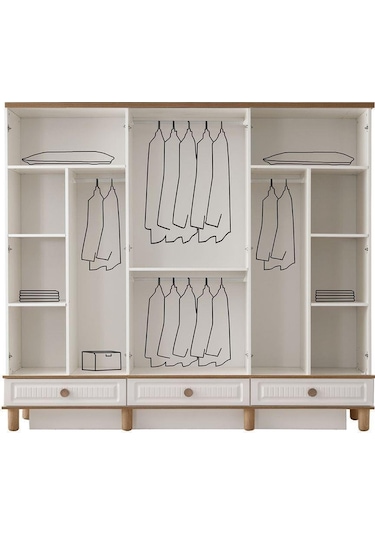 %100 Mdf-aytaşı-bohem Mahlas 6 Kapaklı Aynalı Gardırop %100 Mdf-aytaşı-bohem Mahlas 6 Kapaklı Aynalı Gardırop