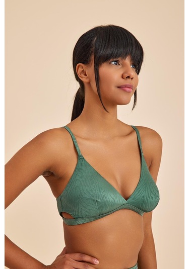 Bali Yeşil Dolgusuz Üçgen Bikini Takım Yeşil