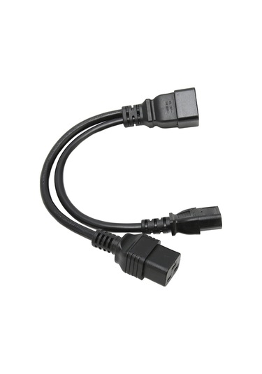 Springsun Iec320 C20'den C19+c13'e Y Tipi Güzergah Çevirici, 1 Giriş 2 Çıkışlı Pvc Kablolu Güç Adaptörü 0.32m