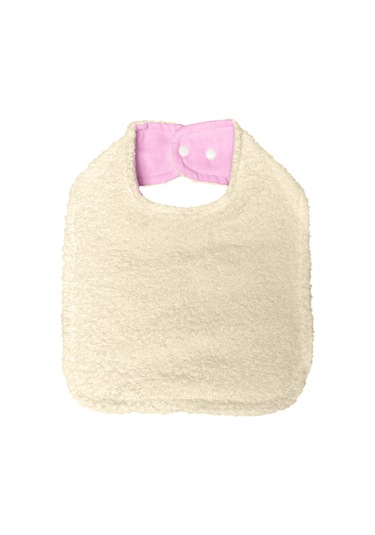 Pamuklu Sıvı Geçirmez Mama Önlüğü Bürümcük-havlu Çift Yönlü P-bej Pembe - Bej