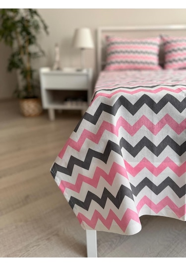 Üntaş Tek Lastiksiz Çarşaf Ve 1 Adet Yastik Kilifi Pembegri