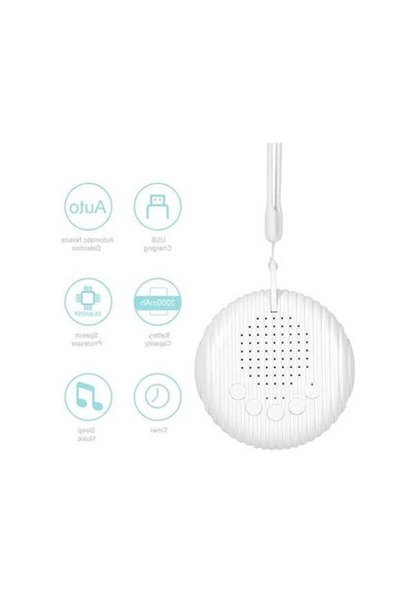 Tongxida Q3 Taşınabilir Bebek Uyku Makinesi Ev Ofis Rahatlatıcı Beyaz Gürültü Mini Uyku Terapisi Beyaz