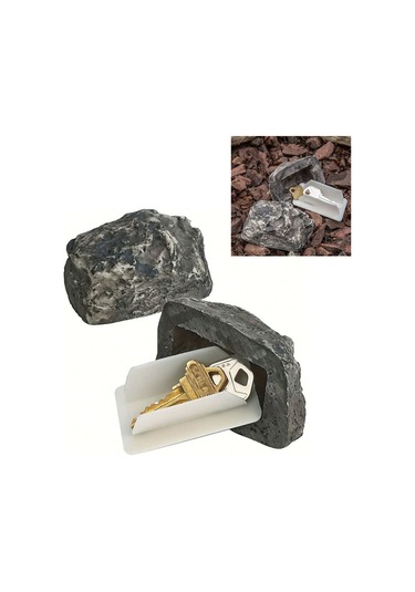 Geeroyoo Dış Mekan Taş Desenli Gizli Anahtar Kutusu - Bahçe Ve Ev Çevresi Dekoratif Anahtar Saklama Aleti