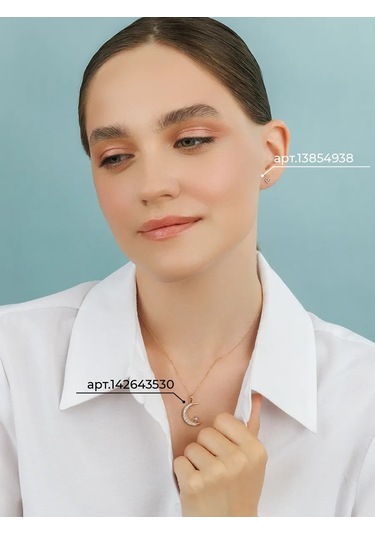 Veronika Altın Kaplama 925 Gümüş Hilal Kolye 142643530