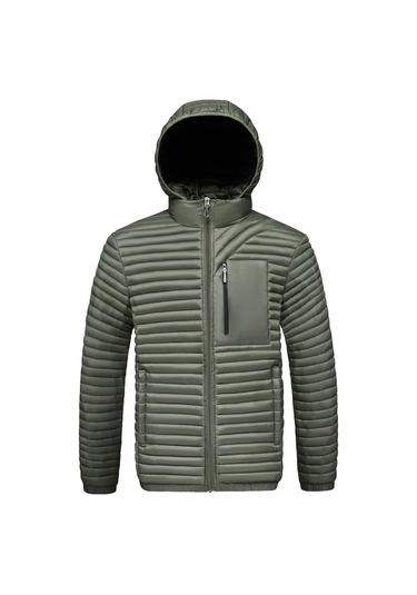 2025 Sonbahar Ve Kış Yeni Grafen Çıkarılabilir Kapüşonlu Pamuklu Ceket Ordu Yeşili
