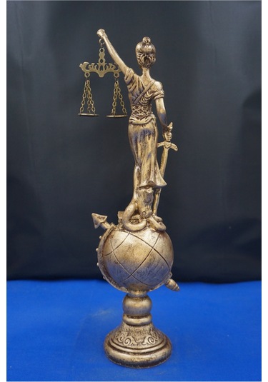 Themis Adalet Terazisi Heykeli 35 Cm Dekoratif Ev & Ofis Biblosu Altın