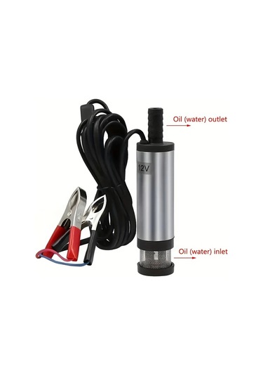 Honeybeeshop 1 Adet Dc 12v Daldırılabilir Elektrikli Pompası Yağ Pompası Dizel Ve Su İçin Uygun Filtreli Alüminyum Alaşımlı Kasa Simli