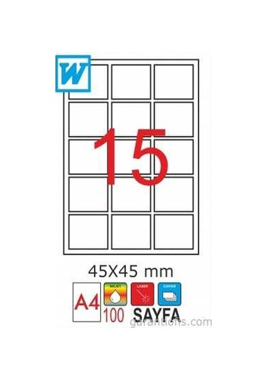 Goldmoon 2033 Laser A4 Sayfa Etiketi 45X45MM 100'lü Paket