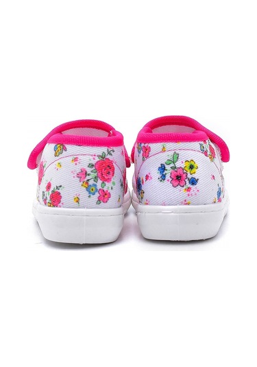 Fuşya Fiyonklu Keten Çocuk Ayakkabısı-f-472 Fuşya