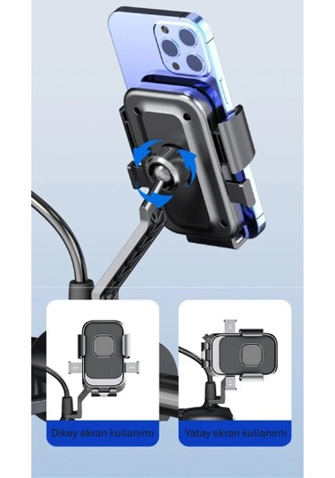 Larimar 360 Dikiz Aynası Bisiklet Motosiklet Telefon Tutucu