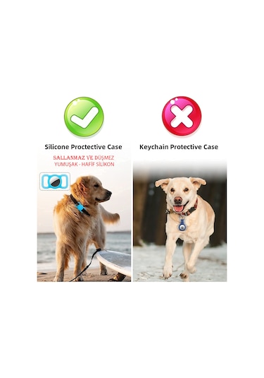 Airtag Silikon Kılıf Evcil Hayvan Tasmasına Takılan Arkası Kapalı