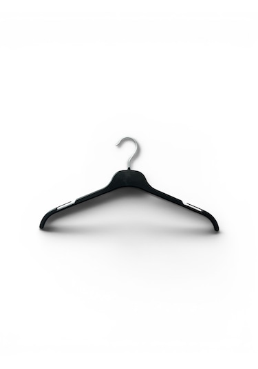 Plastik Elbise Askısı, Gömlek Askısı, T-shirt Askısı, Siyah Renk, 50 Adet