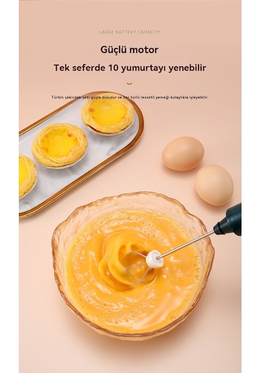 Eternal Luck Akülü Elektrikli Yumurta Çırpıcı Koyu Yeşil