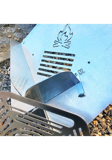 Kamp Ayısı Campytri Grill Max : Katlanabilir Izgara Mangal - 2mm Galvaniz Çelik, Taşıma Çantalı Özel Tasarım Gri