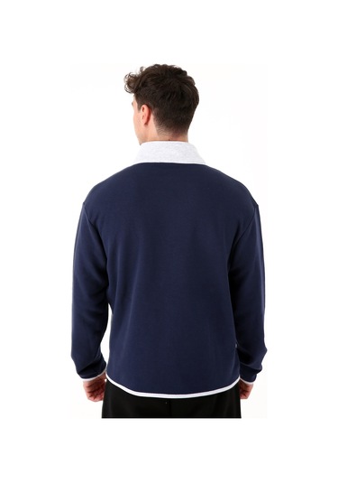 Scorp Spark Tam Fermuarlı Erkek Sweatshirt Lacivert Standart