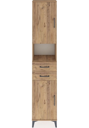 Arges Dolap 4 Raflı 2 Çekmeceli 2 Kapaklı 44x30x221 Çam-çam Atlas Çam